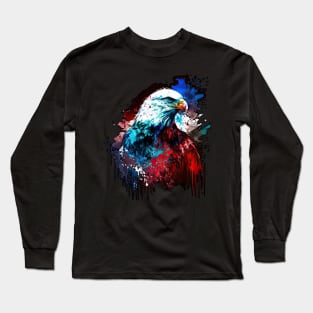 Cosmic Drip Tie Dye Eagle Long Sleeve T-Shirt